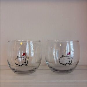 Masters Logo stemless wine glass set of 2